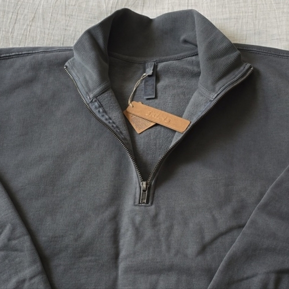 SKIMS Boyfriend Fleece Half Zip Pullover Size:XS Zircon - Picture 11 of 11